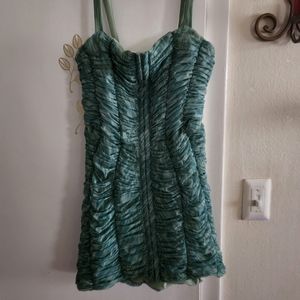 House of cb green ruched dress